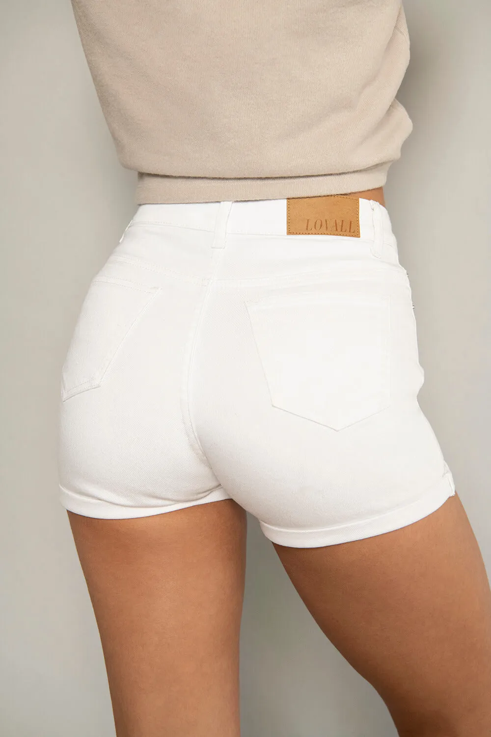 Curve Denim Shorts - White